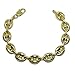 Superbe bracelet en or jaune 18 carats de 12 x 10 mm et 21 cm de long pour homme ou femme. Fermoir mousqueton pour une sécurité totale. Poids : 20,10 g d'or 18 carats, Or 18 ct