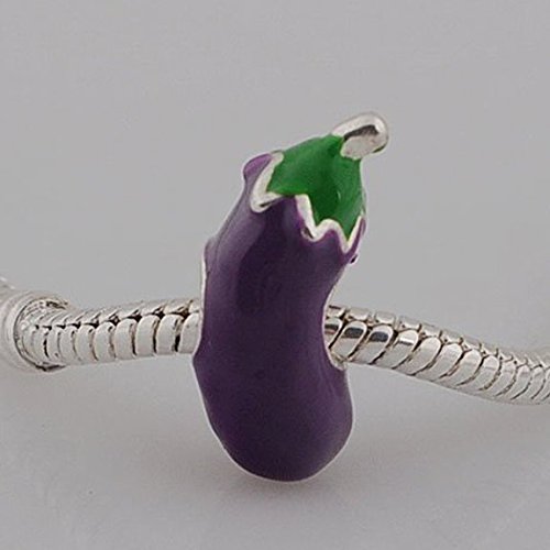European Eggplant Charm Bead Spacer for Snake Chain Charm Bracelet2