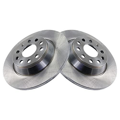 Image of TRQ Rear Brake Pad and Rotor Set Ceramic Solid Rotors
