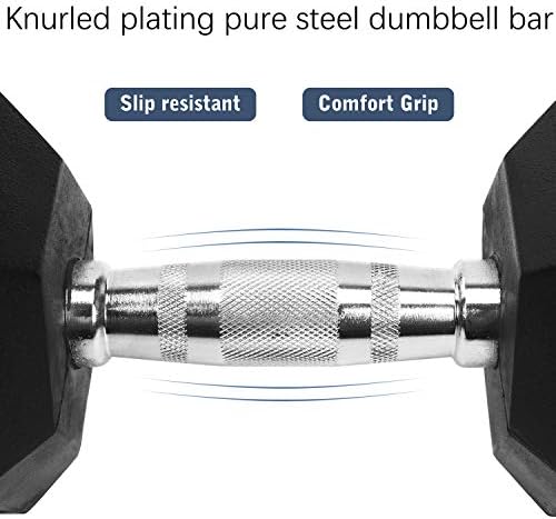ACTIVE FOREVER Dumbbells Set of 2, Hex Dumbbells Pair, Black Rubber Hex Dumbbell, Household Rubberized Dumbells Set (2×10kg)