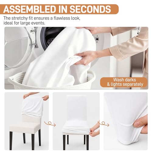 Miniatura 7 de Aufun 100 Piezas Funda Elástica Para Silla Universales Para Comedor, Bodas, Hoteles, Restaurantes, Banquetes, Fiestas