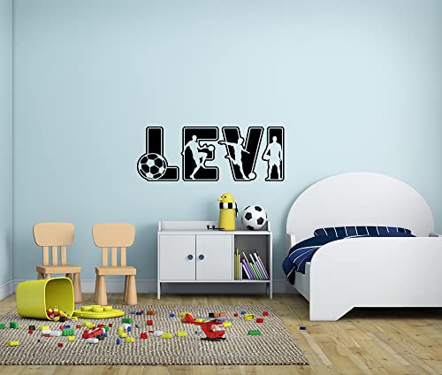 Soccer Custom Name Vinyl Wall Decal Sticker Art For Boys, Bedroom And Ball Player Theme Room Decor For Kids #TOP1