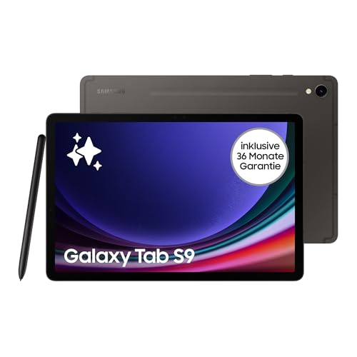 Samsung Galaxy Tab S9 Android-Tablet, Wi-Fi, 128 GB / 8 GB RAM, MicroSD-Kartenslot, Inkl. S Pen, Simlockfrei ohne Vertrag, Graphit, Inkl. 36 Monate Herstellergarantie [Exklusiv bei Amazon]