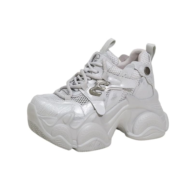 Mesh Sneakers for Women | Thick Sole Hidden Wedge Heel Breathable Round Toe Lightweight Shoes-image-21
