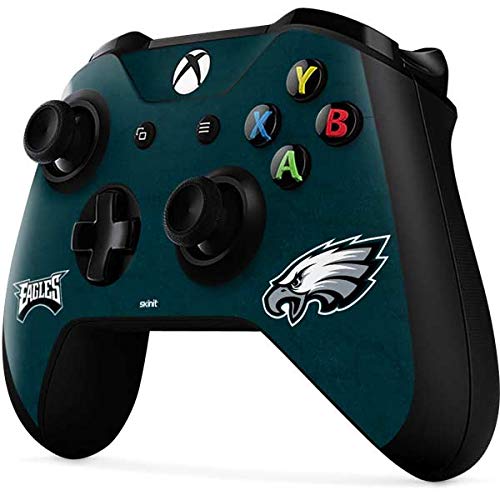 Skinit Decal Gaming Skin Compatible with Xbox One X Controller - Officially Licensed NFL Philadelphia Eagles Distressed Design