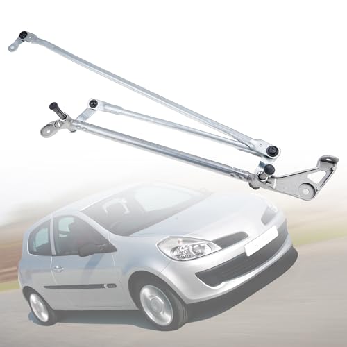 LEVANLIGHT Front Windshield Wiper Motor and Linkage Assembly Kit Replacement Compatible with R enault Clio MK3 2005-2012 Models Direct Replace#8200383752, 8200383753