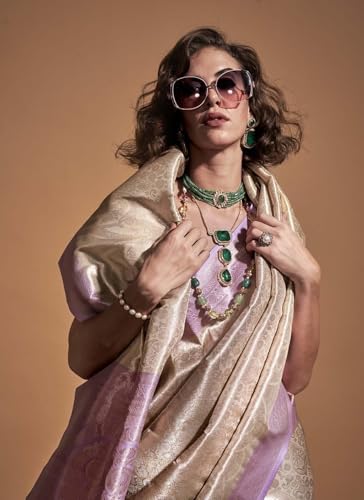 Image of SGF11- Women's Kanjivaram Woven Soft Silk Saree With Blouse Piece