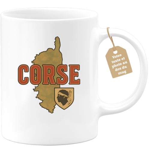 quotedazur Café-Croissant - Mug Personnalisé Tasse Cadeau Noël Corse - Blanc/Céramique