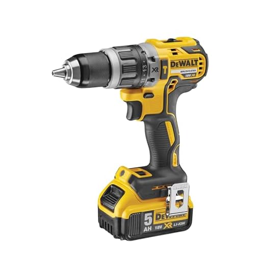 DeWalt Akku-Schlagbohrschrauber (18 V, 5 Ah, mit LED-Arbeitslicht, bürstenlose Motor-Technologie, zwei-Gang-Vollmetallgetriebe, inkl. 2x Akkus, System-Schnellladegerät und Tstak-Box), DCD796P2