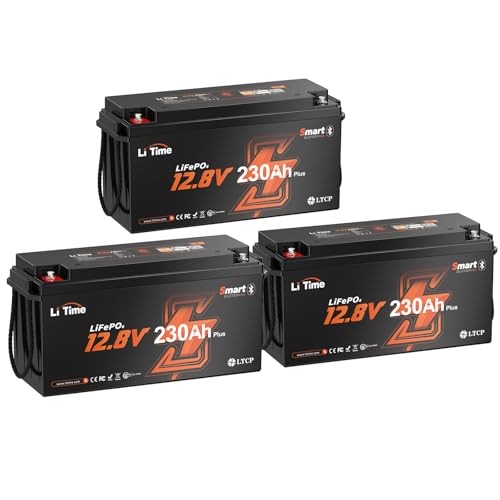 Image of Litime 3 Packs 12V 230Ah LiFePO4 Lithium Battery for RV, Travel Trailer