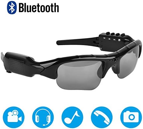 Bluetooth Sunglasses,MOVTEKE Digital Camera Sunglasses Recorder 1080P Hidden Wireless Headphones 4.1 MP3 Player Support Micro SD Card 32GB for Smart Phones