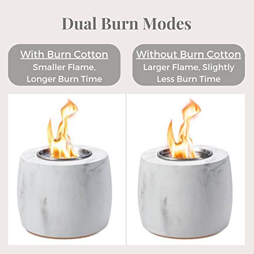 Luxryflame White Marble Tabletop Fire Pit - Bohemian Portable Fire Pit With Burn Cup, Cotton Burning Material & Fire Snuffer - Rustic & Minimalist Stainless Steel Fire Bowl For Dinner Parties - 5X5X4… #TOP4