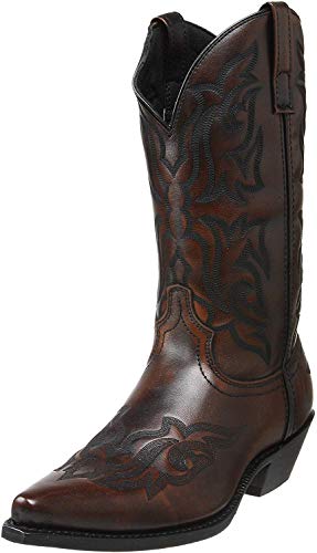 Laredo Mens Hawk Snip Toe Western Cowboy Dress Boots Mid Calf - Brown - Size 8 3E