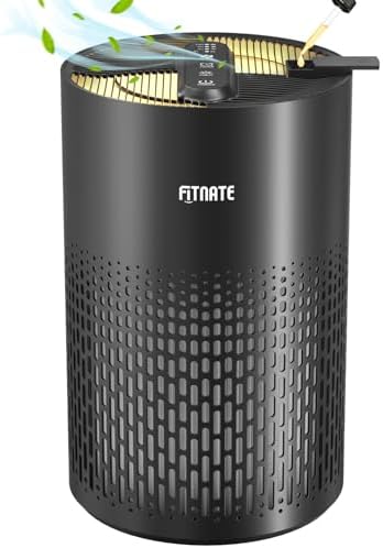 FITNATE Air Purifiers for Home Large Room Up to 1076 Ft² with Aromatherapy, H13 True HEPA Air Purifier for Pets, Quiet Air Cleaner for Smoke Dust Pollen Pet Dander Odor, with Night Light,Timer, Black