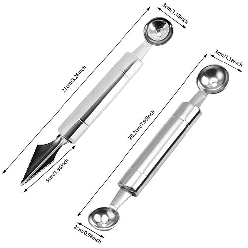 5 Pcs Stainless Steel Ice Cream Cookie Scoop Set & Melon Baller Scoop Set with Trigger for DIY Baking Cutting and Scooping Ice Cream Cookies Fruits Melons Meatballs Muffins Cupcakes Cheese Vegetable - Thumbnail 6