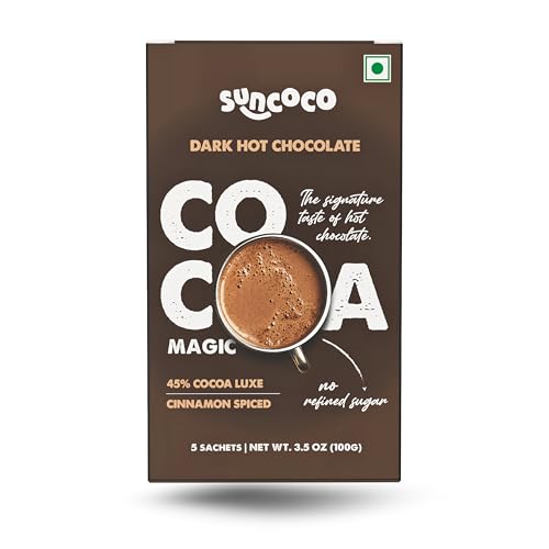 Image of Suncoco's Classy Cinnamon Dark Hot Chocolate, 45% Luxe Cocoa, No Refined Sugar, Limited Export Edition | 100 grams