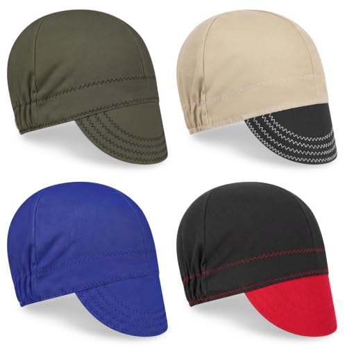 Image of Hercicy 4 Pcs Welding Caps Flame Resistant Cotton Universal Fit,Original