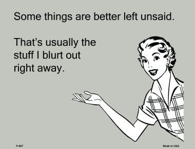 SMART BLONDE Some Things Better Left Unsaid E-Cards Metal Novelty Small Parking Sign P-997
