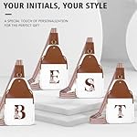 Crossbody Bag for Women Leather Sling Bags with Initial Letter Fanny Pack Chest Bag for Travel, Gift for Mom Wife - Image 5