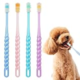 Elegaperma 4 Pcs Cat Toothbrush 360, Toothbrush Dog, Tiny Dog Toothbrushs, 360 Toothbrushes Cat Soft Bristle Multi-Color, 360° Pet Toothbrushes Round Design for Small Dogs Cats Dental Care