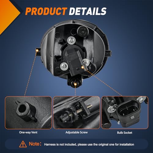 Image of Nilight Fog Lights Assembly Compatible with 2001 2002 2003 2004 2005 2006 2007 Toyota Sequoia 2000-2006 Tundra(NOT fit steel front bumper models) w /9006 12V 51W Bulbs Clear Lens