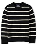 The Children's Place,Boys,Long Sleeve Crew Neck Pullover Sweater,Black Gauge Stripe,Large