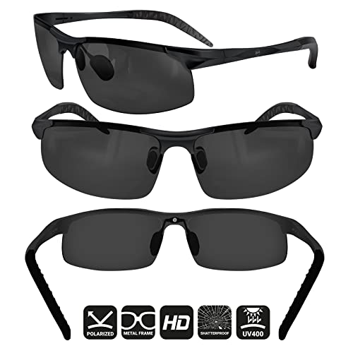 Image of BLUPOND Set of 2 HD Day and Night Driving Glasses - Polarized Sunglasses and Yellow Night Vision Glasses With Car Clip Holder
