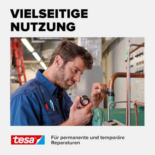 tesa extra Power Extreme Repair Reparaturband - Selbstverschweißendes Reparaturband aus Silikon zum Isolieren und Abdichten - 2,5 m - Schwarz