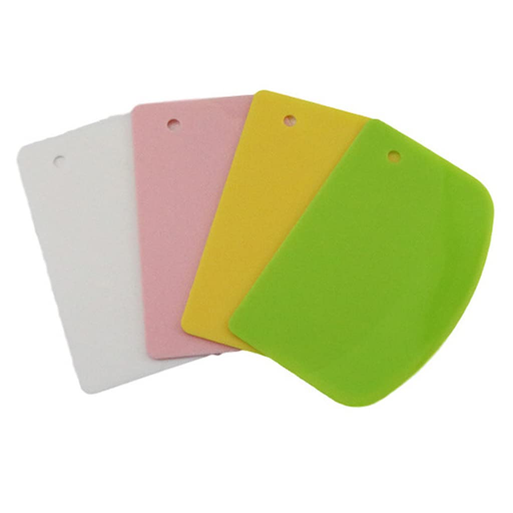 Aurgiarme Safe Plastic Dough Cutter Bowl Scraper Plastic Pastry Scrapers Cake Heat- Resistance Dish Scrapers Kitchen Pizza Dough Scraper Plastic, Green