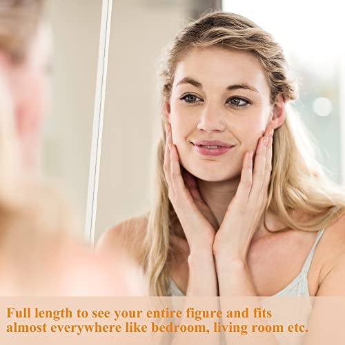 Neutype 55" X 16" Full Length Mirror Aluminum Alloy Thin Frame Floor Mirror Wall Mirror Dressing Mirror Hanging Or Leaning Against Wall, Bedroom Mirror Full Body Mirror White With Stand #TOP2