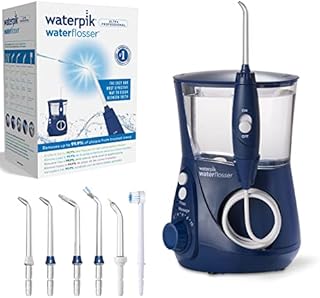 Waterpik Irygator Ultra Professional, 7 Końcówek, Zaawansowana Kontrola Ciśnienia z 10 Trybami, Usuwanie Płytki Nazębnej, Kolor Niebieski (WP-663EU)