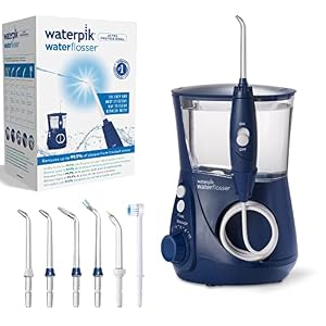 Waterpik Idropulsore Dentale Ultra Professional con 7 Testine e Sistema Avanzato di Controllo della Pressione con 10 Impostazioni, Strumento di Rimozione della Placca Dentale, Blu(WP-663EU)