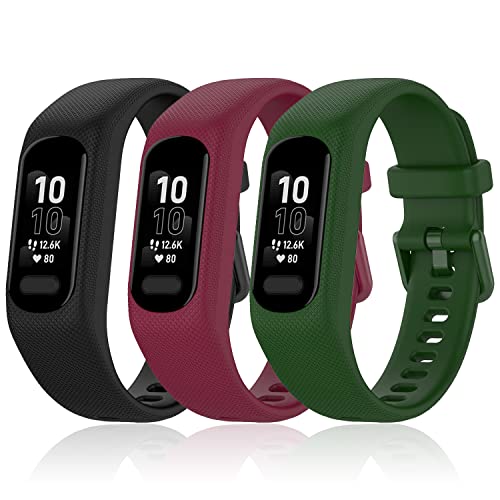 Correas de silicona compatibles con Garmin Vivosmart 5, pack de 3 miniatura 2