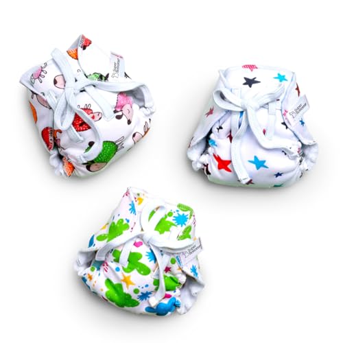 Image of SuperBottoms DryFeel Baby Langot 0-6 months l Organic Cotton Modern Baby Nappy l Mess-free Langot with Gentle Elastics l Super DryFeel Top Layer l Diaper-free Time Essential | 3 Pack