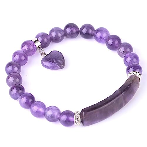 Bracelet améthyste 8mm pour retrouver la sérénité au bureau ou lors de vos séances de méditation