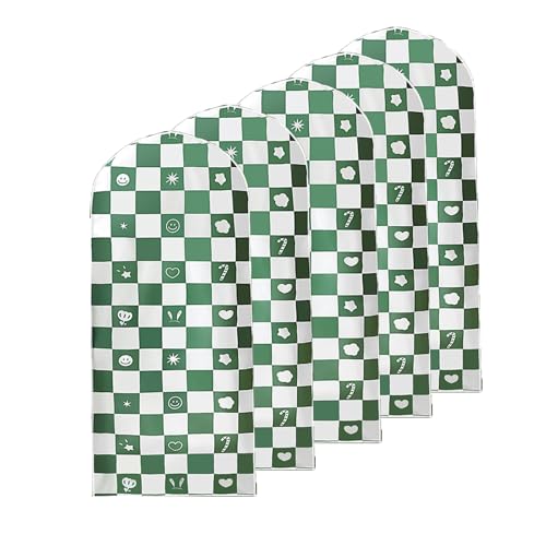 Hanging Garment Bags for Closet Storage, Dress Bags for Hanging Clothes with Zipper for T-Shirt, Jacket, Suits, Coats, Set of 5, PEVA(60x140cm/24x55in)