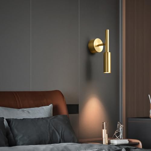 Lampe murale dorée moderne en métal avec spots de plafond LED orientables haut de gamme
