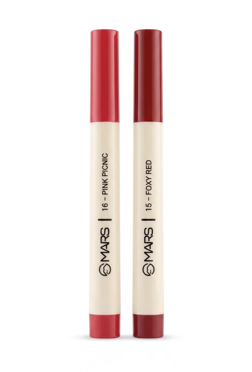 Premium Crayon Lipstick & Dual Lipstick - Long Lasting, High Pigment Matte & Glossy Finish | Transfer-Proof, Smudge-Proof, Waterproof & Hydrating Botanicals - (Pack of 2) (Foxy Red & Pink Picnic)-image-34