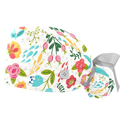 Casquettes de travail JDEZ à fleurs roses pour infirmières et cuisiniers en longue journée