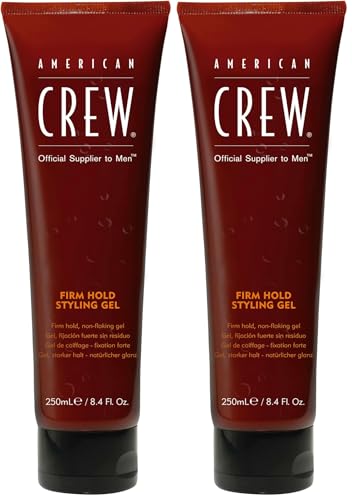 American Crew Gel de Fijación Fuerte, Gomina, No Deja Residuos, 250 ml (Paquete de 2)