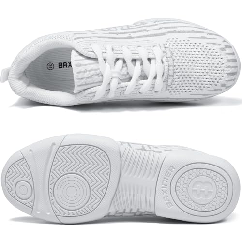 Girls Cheer Shoes White Cheerleading Lightweight Sneakers Kids Athletic Training Dancing Shoes4