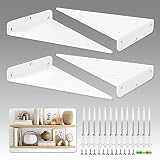 Shelf Brackets 10 inch - Heavy Duty & Extra Thick Corner Brace White Steel Decorative Joint Angle Br