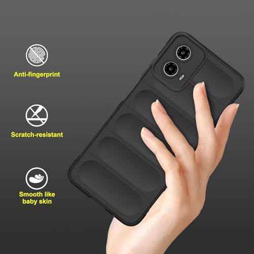 Image of amazon basics Mobile Cover for Motorola Moto G34 5G / G45 5G | Full Camera Protection | Liquid Silicon Case | Flexible Bumper Case for Motorola Moto G34 5G / G45 5G (Black)