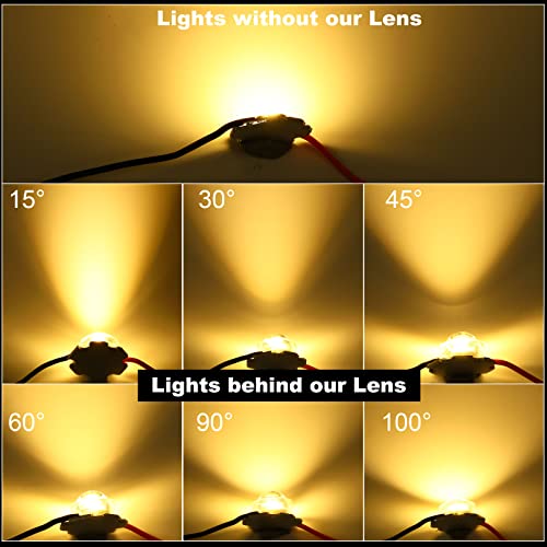Image of PATIKIL 13mm LED Convex Lens, 20 Pack 90 Degree Beam Angle Acrylic LED Optical Convex Condenser Lens for 1W 3W LED Lamp Beads Infrared Cameras, Transparent