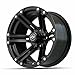 GTW Specter 12 Inch Aluminum Golf Cart Wheel 12x7 | 4-4 Bolt | 3:4 Offset | Set of 4 (Matte Black)