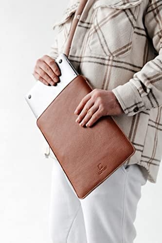 TOLMOUNT Handmade Leather Macbook Air Sleeve, MacBook AIR sleeve 13.6 inch 2017 to 2020, Elegant Leather Sleeve for 13-inch New MacBook Pro M1 13 2016-2021 | Leather Macbook sleeve (Brown)