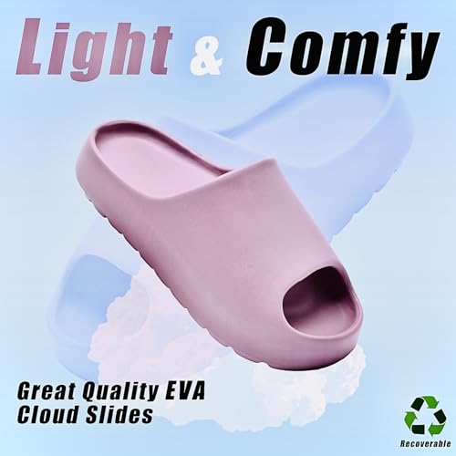 Image of Cloud Slides for Women,EVA Soft House Slippers Unisex,Open Toe Thick Sole Shower Shoes,Mens Slides Indoor & Outdoor