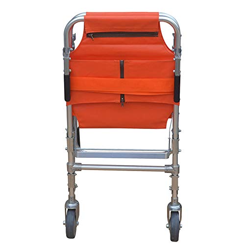 EMS Stair Chair, Transfer Stair Chair Lift Assist Devices, Aluminum Light Weight Ambulance Firefighter Medical Foldable Lift, for Elderly, Load Capacity 159kg/350.5Ib (Orange)