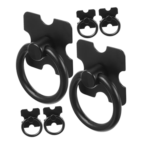 TENDYCOCO 6個 家具用ブラックラウンドメタルノブ 引き出し取っ手 キッチンキャビネット用 シンプル設計 モダン装飾 引き出しハンドル交換に