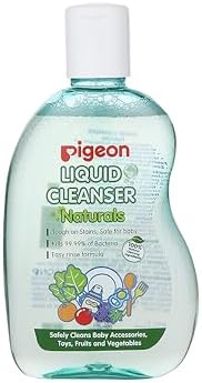 Pigeon Bottles Cleanser 200 ml (Green) | Safe for Feeding Bottles & Vegetables | Anti-Bacterial Bottle Wash | Removes Milk Residue & Odour